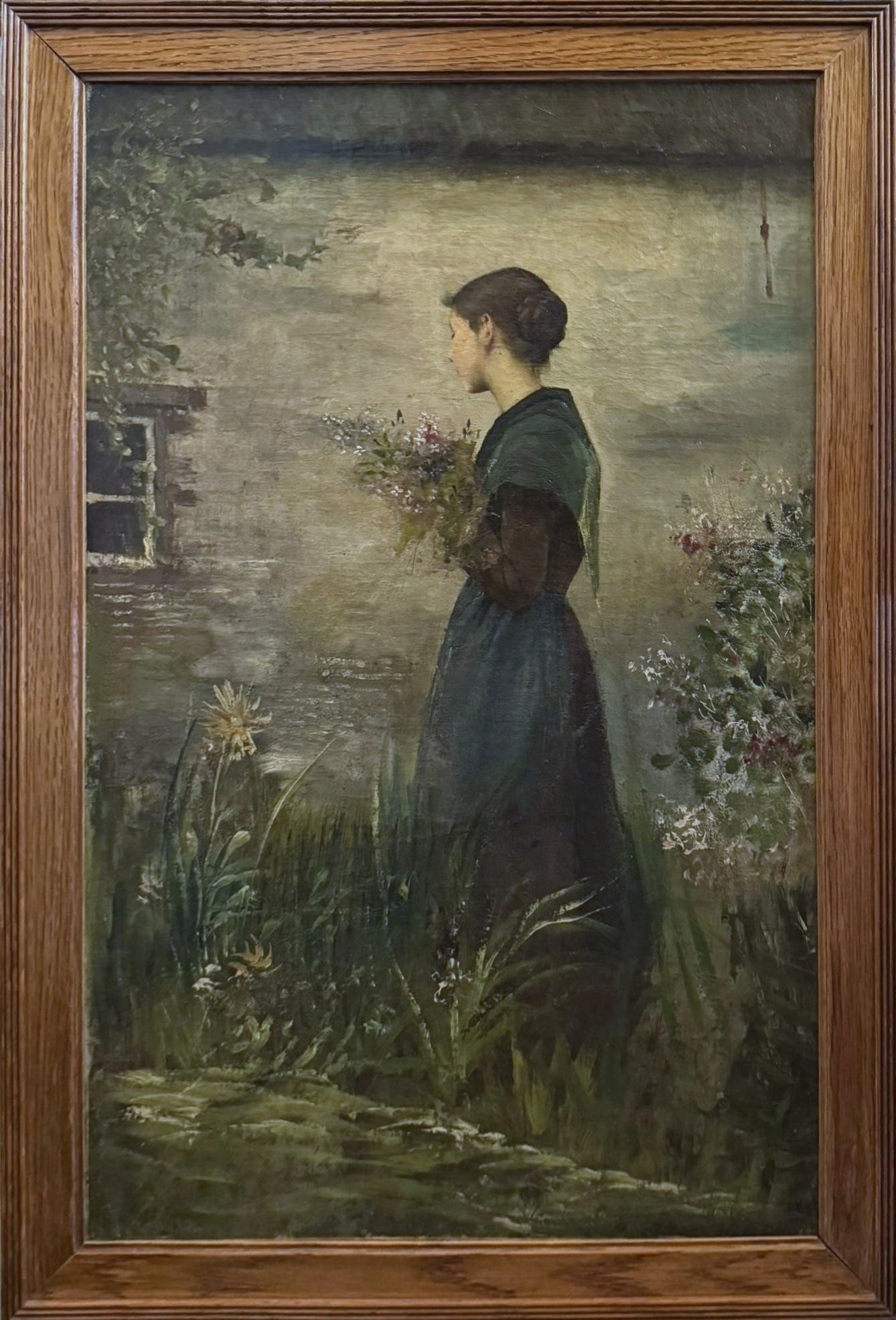 Antique 19th Century Flower Girl Painting | Museum Quality 